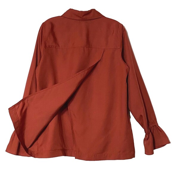 Worth New York Jackets & Blazers - Worth New York Shirt Jacket Women S Terra Cotta Poet Sleeves Open Slit Back NWOT